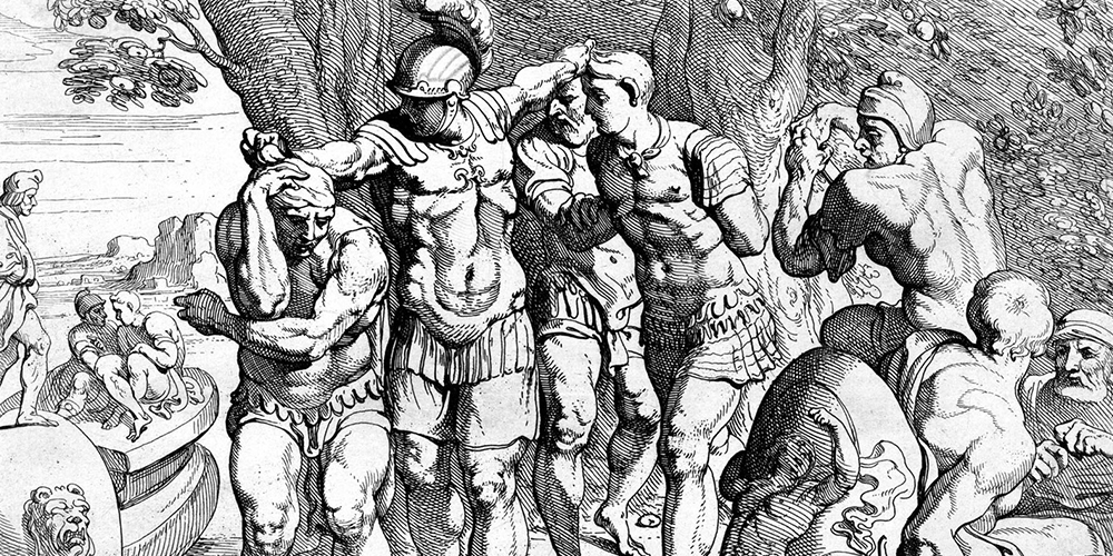 Odisseo tra i Lotofagi in un disegno del XVIII secolo.